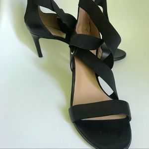 Sigerson Morrison black leather sandal heels